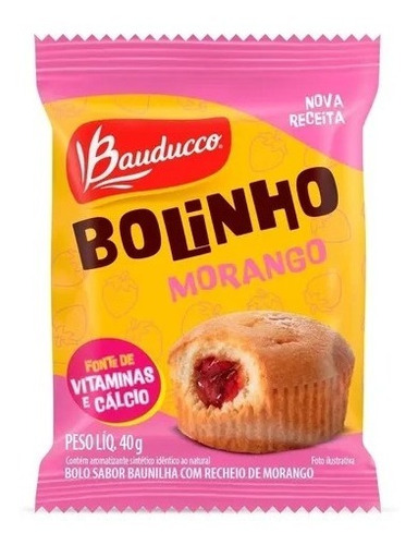 Imagem 1 de 1 de Bolinho De Baunilha Com Morango Bauducco 40g