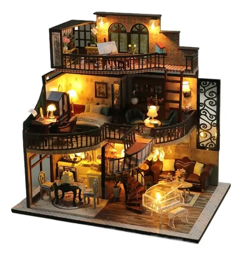 Mini casa de muñecas de madera para niños Kit de muebles | Bodega Mini casa de muñecas de madera para niños Kit de muebles | Bodega