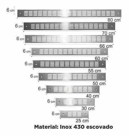 Imagem 5 de 5 de Grade Ventilação P/ Forno E Microondas Embutir Inox 60cm 4un