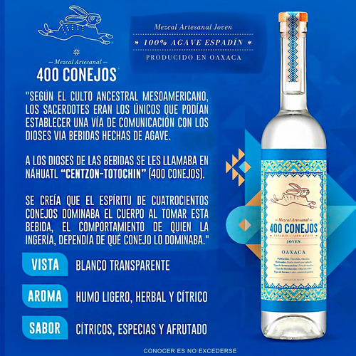 Mezcal 400 Conejos Joven Espadín 700ml