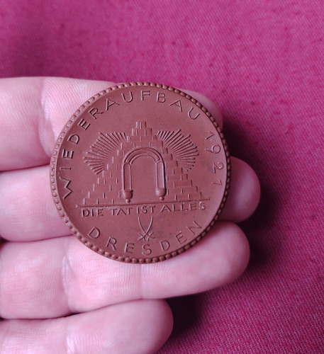 Moneda Notgeld Porcelana Alemania 1921 20 Marcos Unc (Usado)