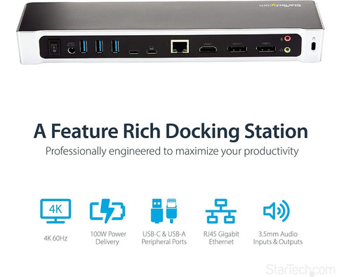 Startech. Com Usb-c 4k - Estación De Acoplamiento Para Lapto