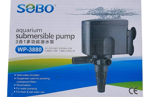 Cabeza De Poder Sobo Wp3880 - 2500 L/h Acuarios