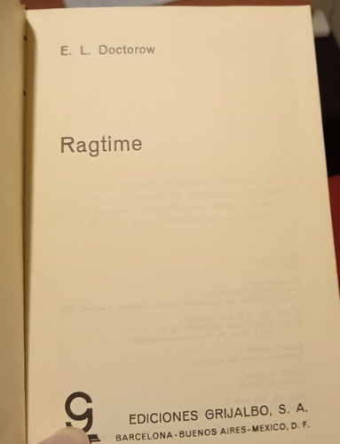 Ragtime - E. L. Doctorow - Caballito - Puan (Usado)