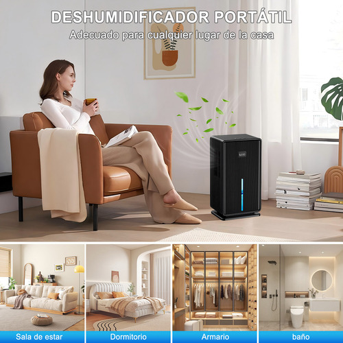 Llinpi® Deshumidificador Eléctrico De Doble Núcleo 3000ml,Área de deshumidificación 200 metros cuadrados y Extrae 1400ml por día.