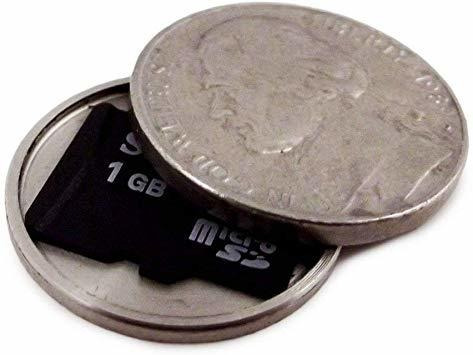 Micro Sd Card Coin Encubierta - Compartimiento Secreto Gadge