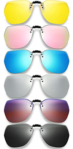 6 Pares De Clip Polarizado En Gafas De Sol Voltear 971tn