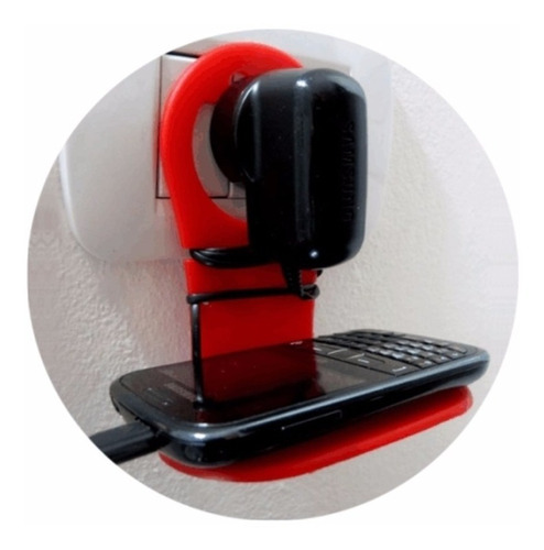 Imagen 3 de 5 de Soporte Pared Apoya Celular Mientras Carga - Varios Colores