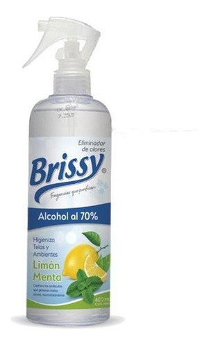 Brissy Eliminador De Olores Alcohol Al 70% Limon Menta 400ml