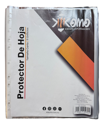 Protector De Hoja Tamaño Carta Paq. Con 100 Hojas
