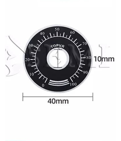 Potenciometro 10k C/ Knob E Escala Kit 5 +1 Peças