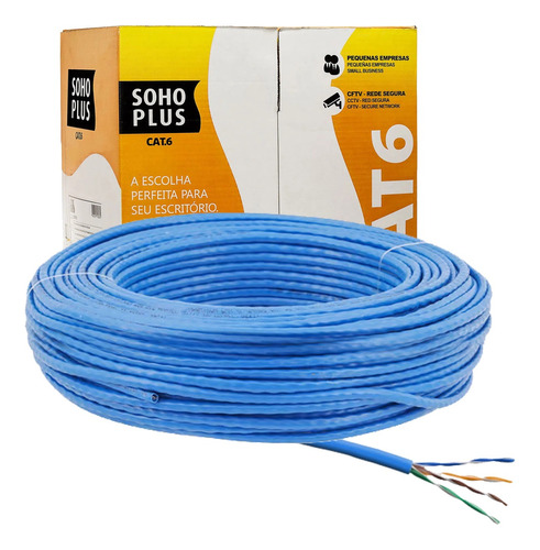 Cabo De Rede Utp Cat6 Cmx Furukawa Soho Plus Rolo 50 Metros