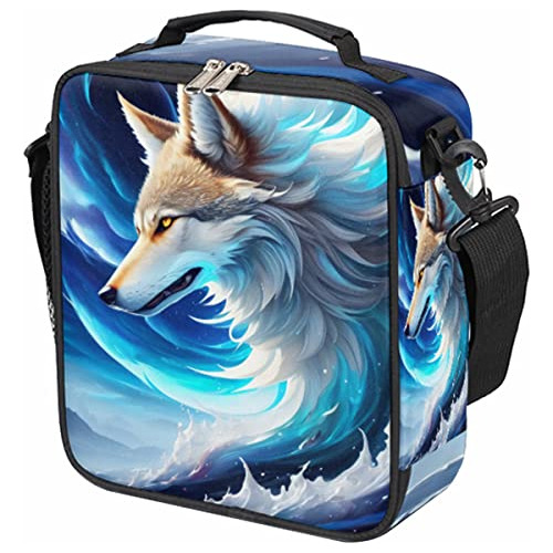 Abstract Wolf Bolsa De Almuerzo Aislada Para Niños N9plj