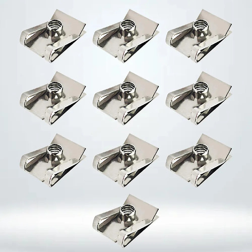 20 Clips Tipo U Con Rosca, De Acero Inoxidable