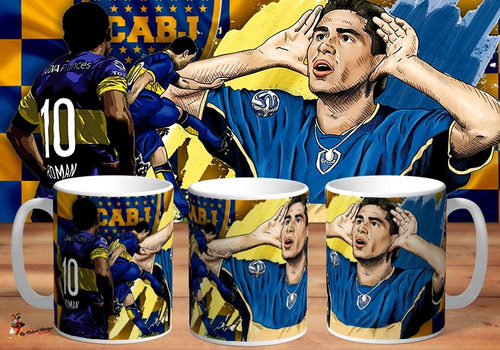 Taza De Ceramica Boca Juniors Roman Riquelme 4k Art