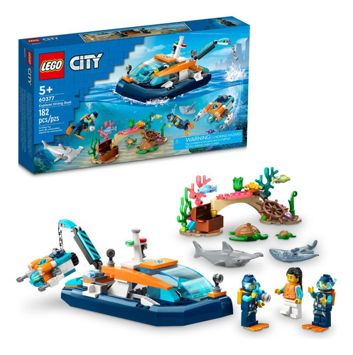 Kit Lego City 60377 Barco De Exploración Submarina 182 Pz