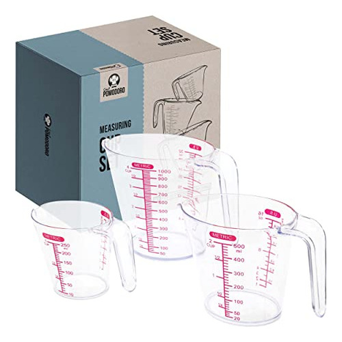 Conjunto Medidores Chef Pomodoro 3 Pzs, Escalas De Medición