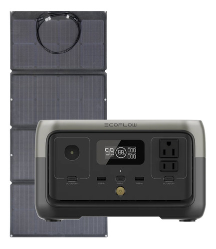 Kit Solar Portátil Ecoflow River 2 300 W + Panel 110 W