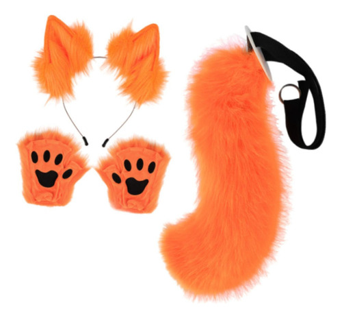 Tocado Con Orejas Y Cola De Animal, Disfraz De Halloween