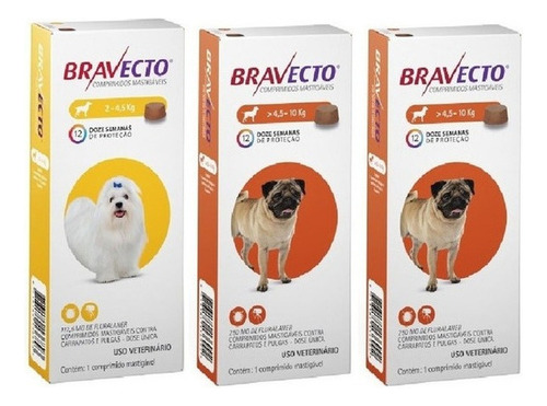 Bravecto Combo ( 1 ) 2 A 4,5 ( 2 ) 4,5 A 10 Imediato