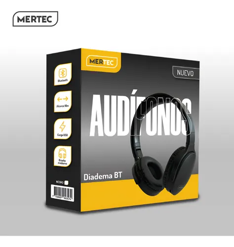 Audifonos Diadema Inalámbricos Mertec Mt-024b Negros