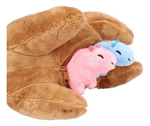 Ww Sroje Capibara Peluche Mamá Con 4 Peluches Capibara