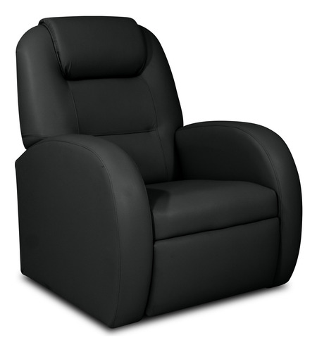 Poltrona Civic Com Encosto Reclinável Para Sala De Estar Do Papai Cor Preto