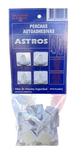 Percha Autoadhesiva Astros X 24 Un