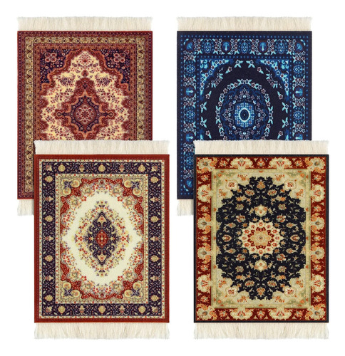 4 Piezas De Posavasos Para Mesa Tapetes Con Diseño Oriental