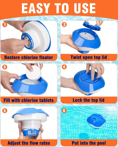 Flotador De Cloro Para Piscina Poolclean De 7 Pulgadas