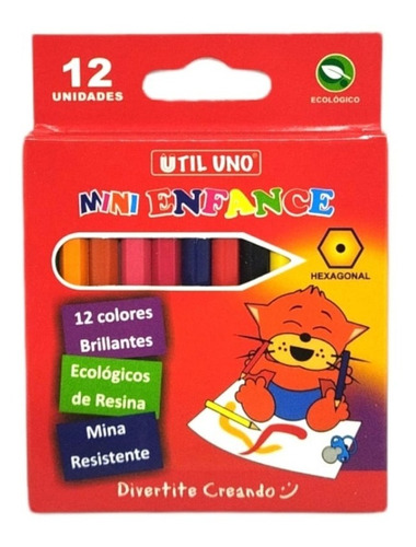 Lápices/pinturitas De Colores Mini Enfance Ecológicos X 12