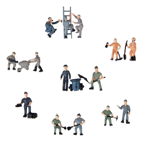 4 X 25x 1:87 Pintada Modelo Trabajador Ferroviario Gente