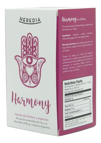 Heredia - Té Harmony X25 Sobres