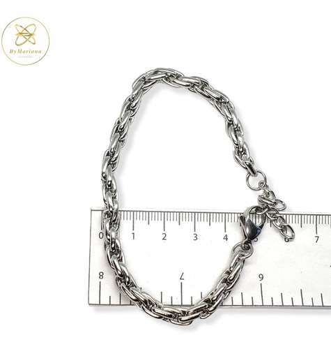 Imagen 4 de 5 de Pulsera Acero Tourbillon Gruesa Mosqueton
