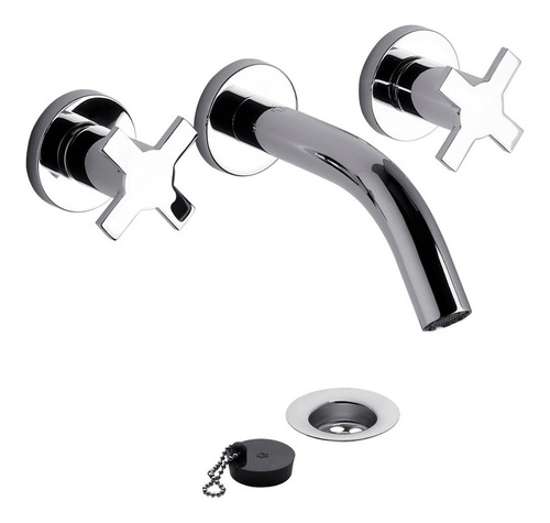 Imagen 2 de 9 de Grifería Baño Fv Alerce Lavatorio De Pared Bidet Ducha Cromo