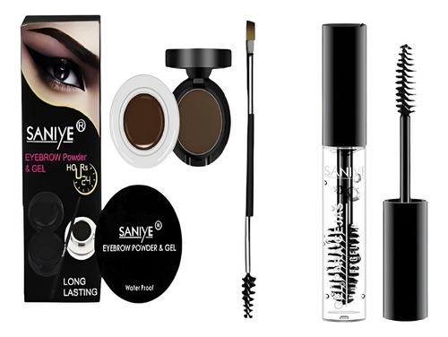 Kit Pomada Para Ceja + Sombra En Polvo + Gel Fijador Color 02-coffie