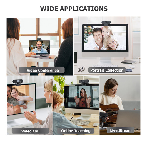 Cámara Web Usb Webcam 2k De Alta Definición Con Micrófono