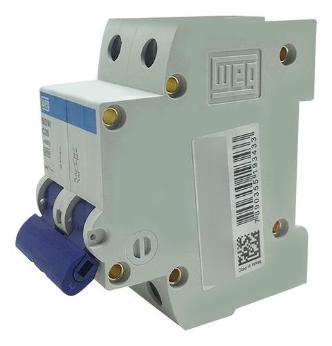 Mini Disjuntor Bipolar Mdw-c20-2 20a Curva C 5ka Weg