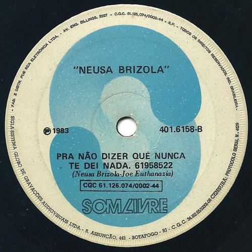 Imagem 4 de 4 de Compacto Vinil Neusinha Brizola Mintchura 83 Promo