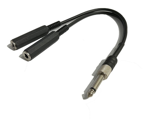 Adaptador Duplicador Splitter P10 Mono P/ Microfone Karaoke