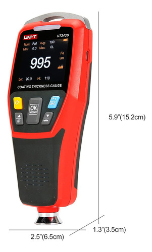 Uni-t Medidor De Espesor De Recubrimiento Ut343d, Probador D