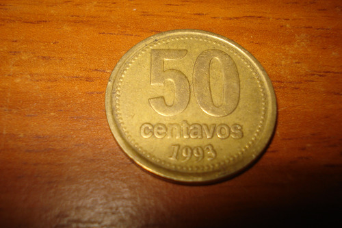 Moneda Argentina 50 Centavos 1993 (canto Grueso) (Usado)