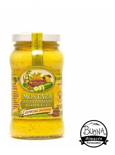 Mostaza Con Pepinillos Agridulces X180gr Granjas Patagónicas