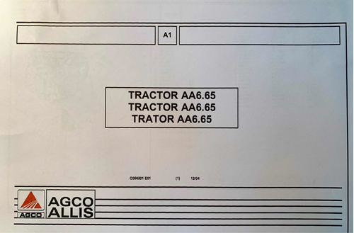 Manual De Repuestos Tractor Agco Allis A6.65