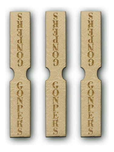 50 Tira Cierre Eco Cuero Hueso Pu Grabado Doble 6x1cm.