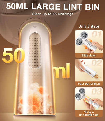 Lint Remover Torras Dual-head Fabric Shaver 50ml Rechargeabl