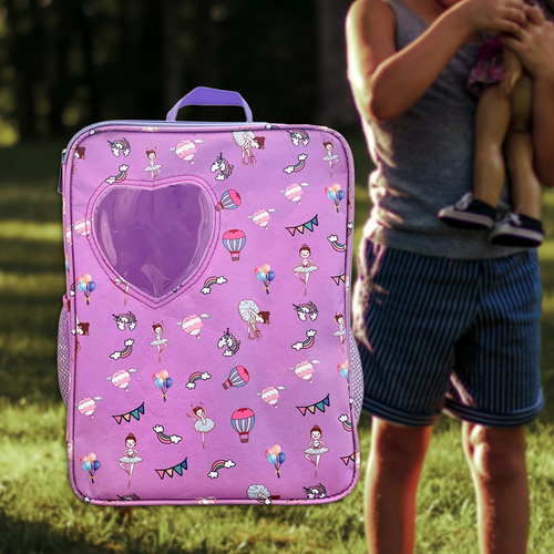 Estuche Porta Muñecas De 18 Pulgadas, Violeta
