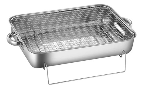 Bandeja Para Asar De Acero Inoxidable Con Rejilla, 14,96 ''x