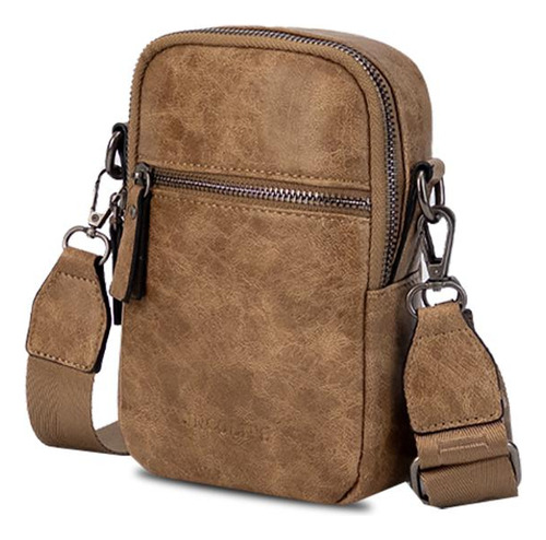 Bandolera Monedero Porta Celular Lincolns Tostado