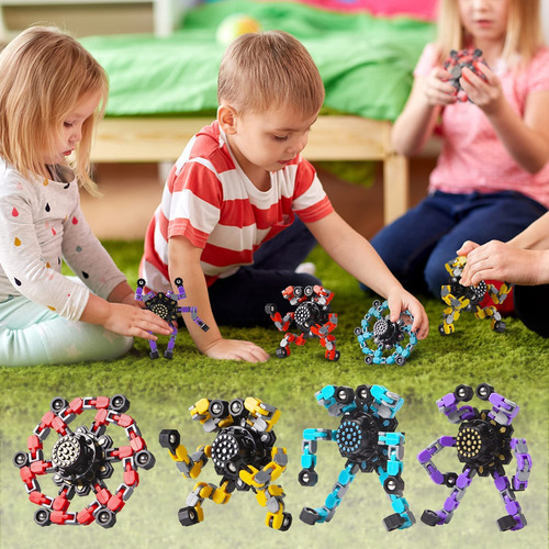 Fidget Spinners Transformables 4 Piezas Para Niños Y Niñas Red